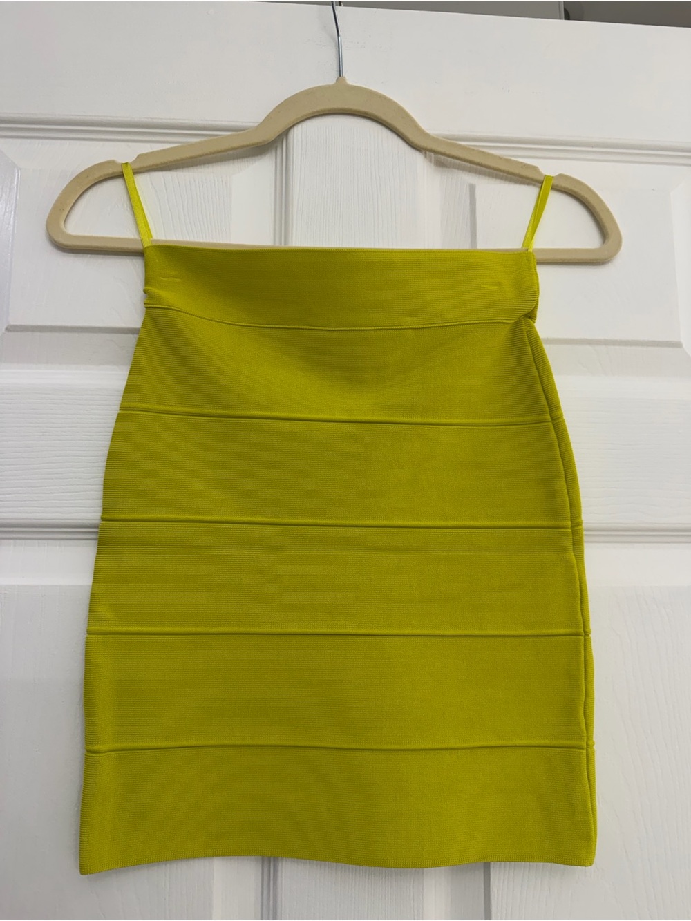BCBG Max Azria Lime Green Bandage Mini Skirt — Size S